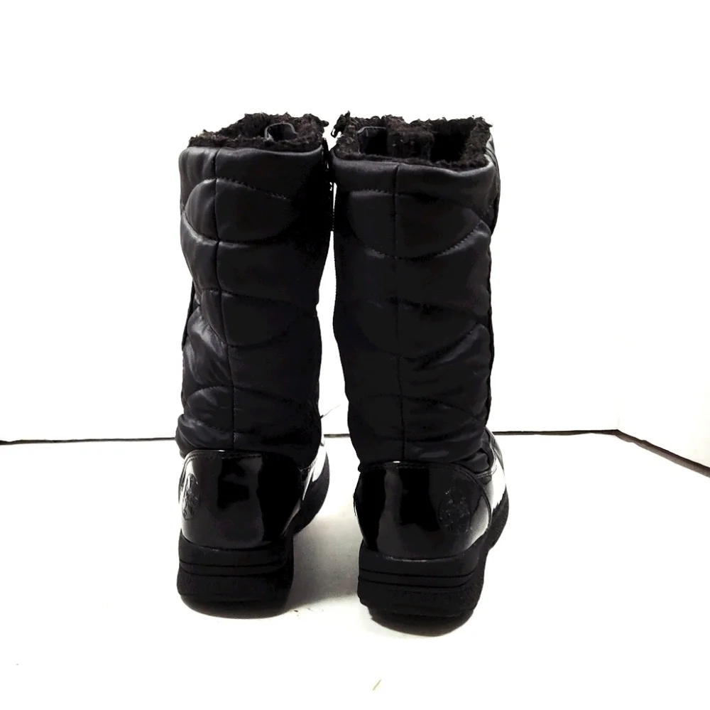 Totes Girls Black Winter Boots Size 3 | Insulated Quilted Snow Boots | Waterproo